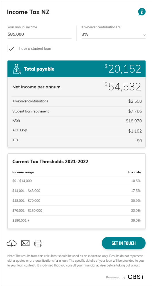 Income Tax New Zealand Calculator thumbnail